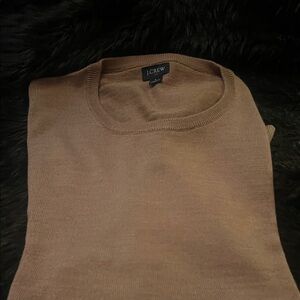 J. Crew Men's Tan Merino Wool Crewneck Sweater